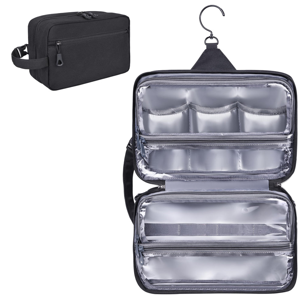 HILOMON toiletry bag hanging-hook enables space-saving travel organization