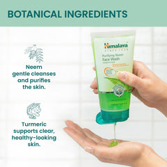 Himalaya Purifying Neem Face Wash foamy lather ready to cleanse without drying.