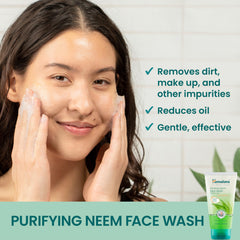 Himalaya Purifying Neem Face Wash two-pack display emphasizes value and daily routine.