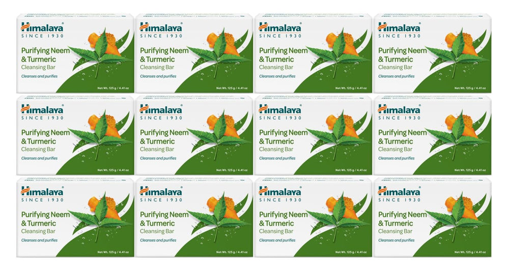 Himalaya Purifying Neem Turmeric cleansing bar packshot for daily cleansing and refreshed skin.