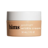 Hims Goodnight Wrinkle Cream bottle pump for easy nightly hydration.