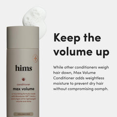 Hims Max Volume Conditioner 2-pack on shelf signals value for daily grooming