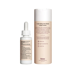 Hims Thick Fix shampoo bottle side reveals gentle, sulfate-free cleansing for scalp health.