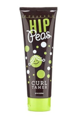 Hip Peas Natural Curl Tamer bottle closeup showing toxin-free frizz control and curl definition.