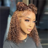 HIRIREMY curly bob wig deep wave 13x4 HD lace front for a natural look