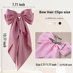 Hisial large bow hair clip in pink for feminine, polished looks