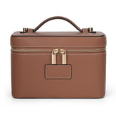HiTotes makeup bag with waterproof leather exterior keeps cosmetics protected on trips.