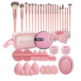 HIUZAR 42-piece makeup brush set package offers complete makeup tools for a full look.