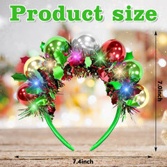 Hiwtonk Christmas LED headband side view showing comfortable stretch fit for all day wear