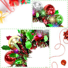 Hiwtonk Christmas LED headband detail with tinsel and stars for festive sparkle
