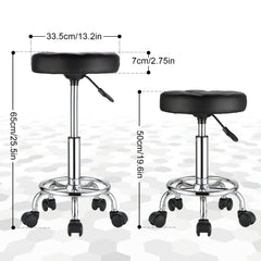 HMTOT height adjustable stool demonstrates 19.6 to 25.5 inch range