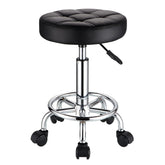 HMTOT round rolling stool with PU leather seat offers adjustable comfort during long sessions