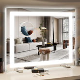 HNV 22x20 lighted vanity mirror front view with even illumination for makeup.