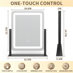 HNV vanity mirror dimmable lights panel showing three color modes
