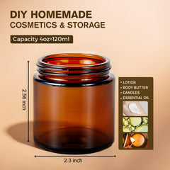 Hoa Kinh 40-pack amber jars bulk pack for organized cosmetics and DIY crafts.
