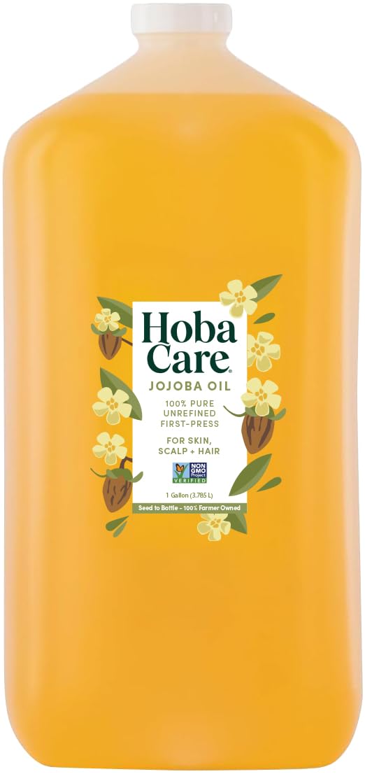 HobaCare bulk jojoba oil 128oz bottle for versatile skin and hair care