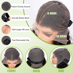 Hogu 250-density lace front wig adds fullness and styling versatility.