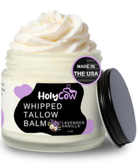 HolyCow beef-tallow-whipped-balm-jar provides deep hydration and skin barrier support.