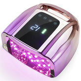 HOLYNOTES nail lamp front view with purple-pink finish enabling quick gel curing
