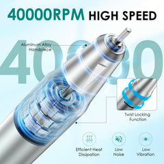 Homeasy electric nail drill front blue highlights the sleek design ideal for home salon use.