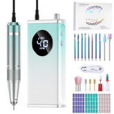 Homeasy electric nail drill LED display shows RPM and battery status for precise cordless nail care.