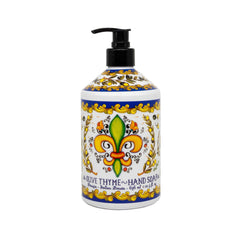 Home & Body Company Perugia Deruta Olive Thyme bottle brings earthy scent to sinks.