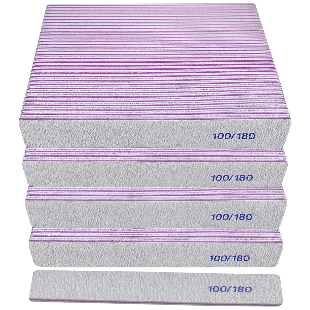 HomeyEra 100/180 grit double-sided nail file profile for quick acrylic shaping