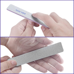 HomeyEra square 7-inch nail file in hand for precise shaping and buffing
