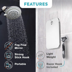 HONEYBULL flat-design mirror fits compact spaces and steam showers without bulk.