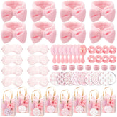 Honeydak pink spa eye mask: soft coral fleece for relaxing sleepovers