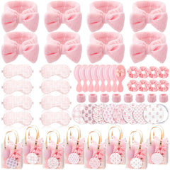 Honeydak pink spa eye mask: soft coral fleece for relaxing sleepovers
