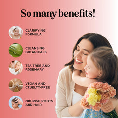 Honeydew Nourishing Kids Shampoo tea-tree oil closeup showing scalp care focus.