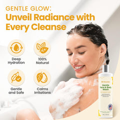 Honeyskin pH-balanced formula depicted as gentle foam for balanced skin care.