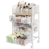 Hongtamoya Makeup Cart four drawers keeps cosmetics neatly organized and accessible.