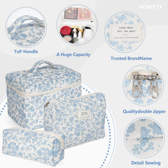 Soft cotton quilted Honitty bag captured in a travel-ready layout