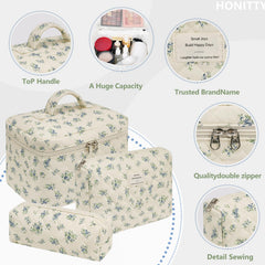 Honitty soft fabric makeup bag is lightweight for easy packing