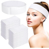 HONLYNE disposable hairband packaging close-up for makeup sessions.