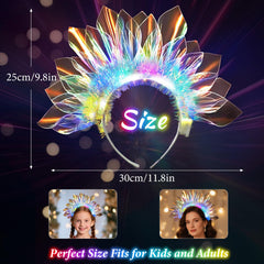 HONLYNE LED headband with multicolor lights for vibrant night events.