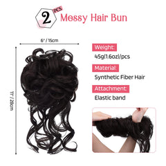 HOOJIH Hair Scrunchies set in Daisy BlackBrown secures buns comfortably.