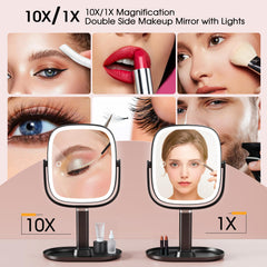 Horyliin 360-degree adjustable mirror offers flexible angles for skincare and makeup routines.
