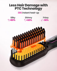 Hoson ceramic bristles provide even heat and gentle detangling without excessive pulling.
