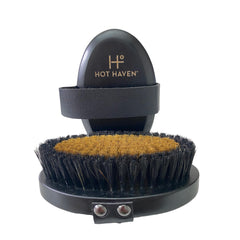 HOT HAVEN Ionic Copper Dry Brush handle closeup for exfoliation and smooth skin
