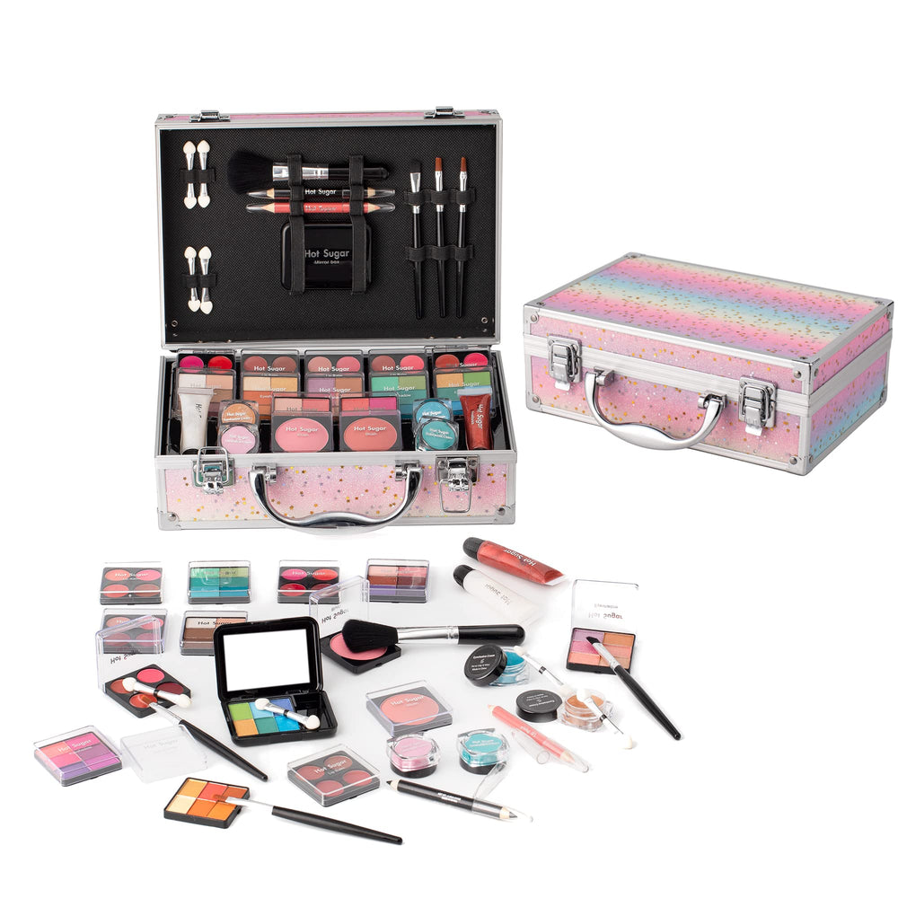 Hot Sugar makeup kit teen rainbow travel case for on-the-go beginners