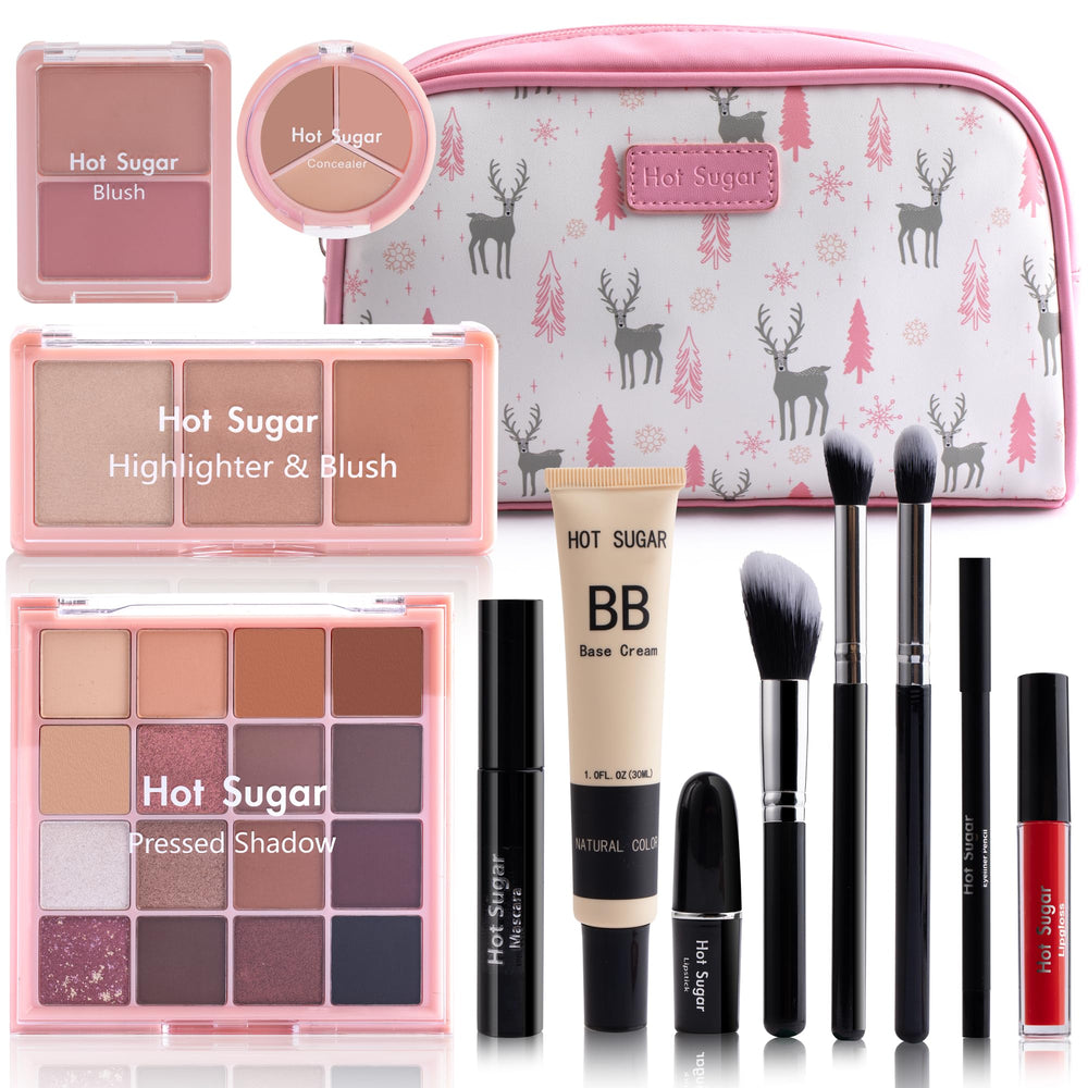 Hot Sugar travel makeup kit pink cosmetic bag keeps essentials organized for on-the-go