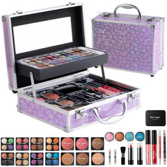 Hot Sugar Ultimate All-in-One Makeup Kit Purple Love box opened with organized storage