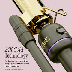 HOT TOOLS PRO ARTIST 24K GOLD MARCEL IRON demonstrates even heat distribution for consistent results