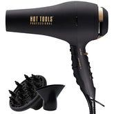 Hot Tools Pro Artist Black Gold 2100 Turbo dryer front view for quick salon drying