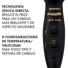 Hot Tools Pro Artist Black Gold 2100 Turbo dryer side controls for precise heat settings