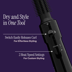 HOT TOOLS Pro Artist Hot Air Brush cool-tip removable for safe handling and quick cleaning