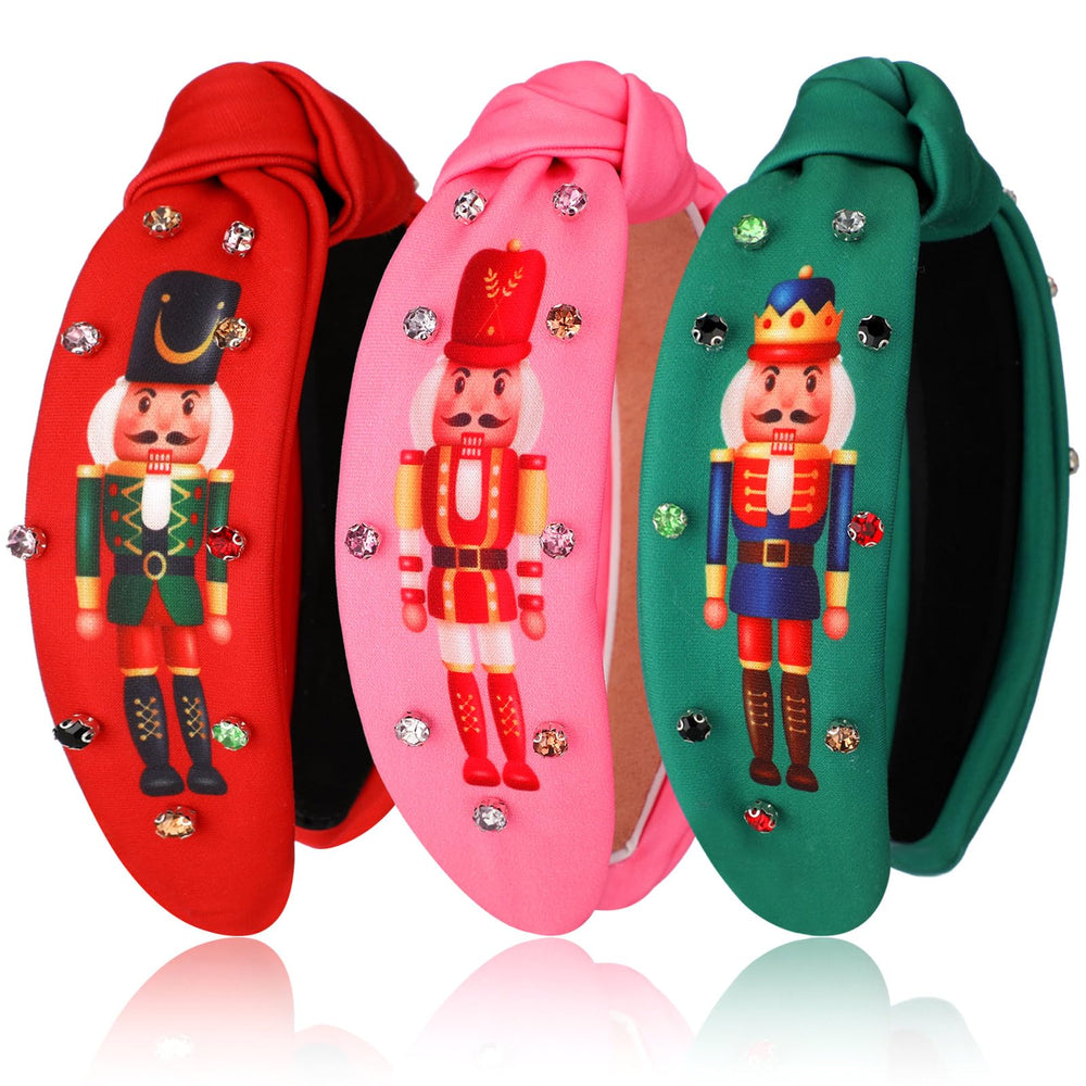 Hoteam Christmas Nutcracker headband with rhinestones adds festive sparkle for holiday parties.